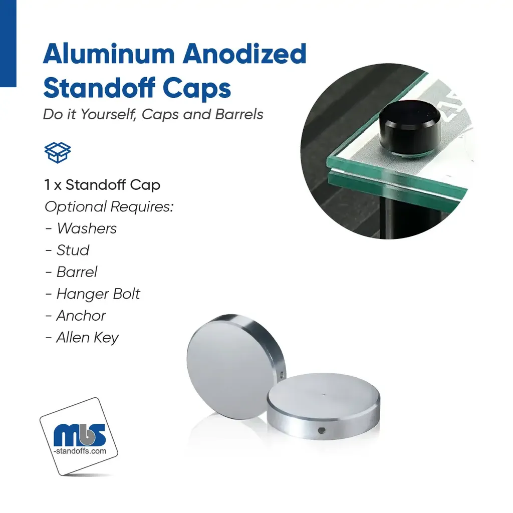 1-1/2" Diameter, 5/16-18 Threaded Locking Caps - 3/8" Required Hole