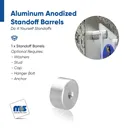 1" Diameter, 1/4-20 Threaded Barrels - 5/16" Hole Required