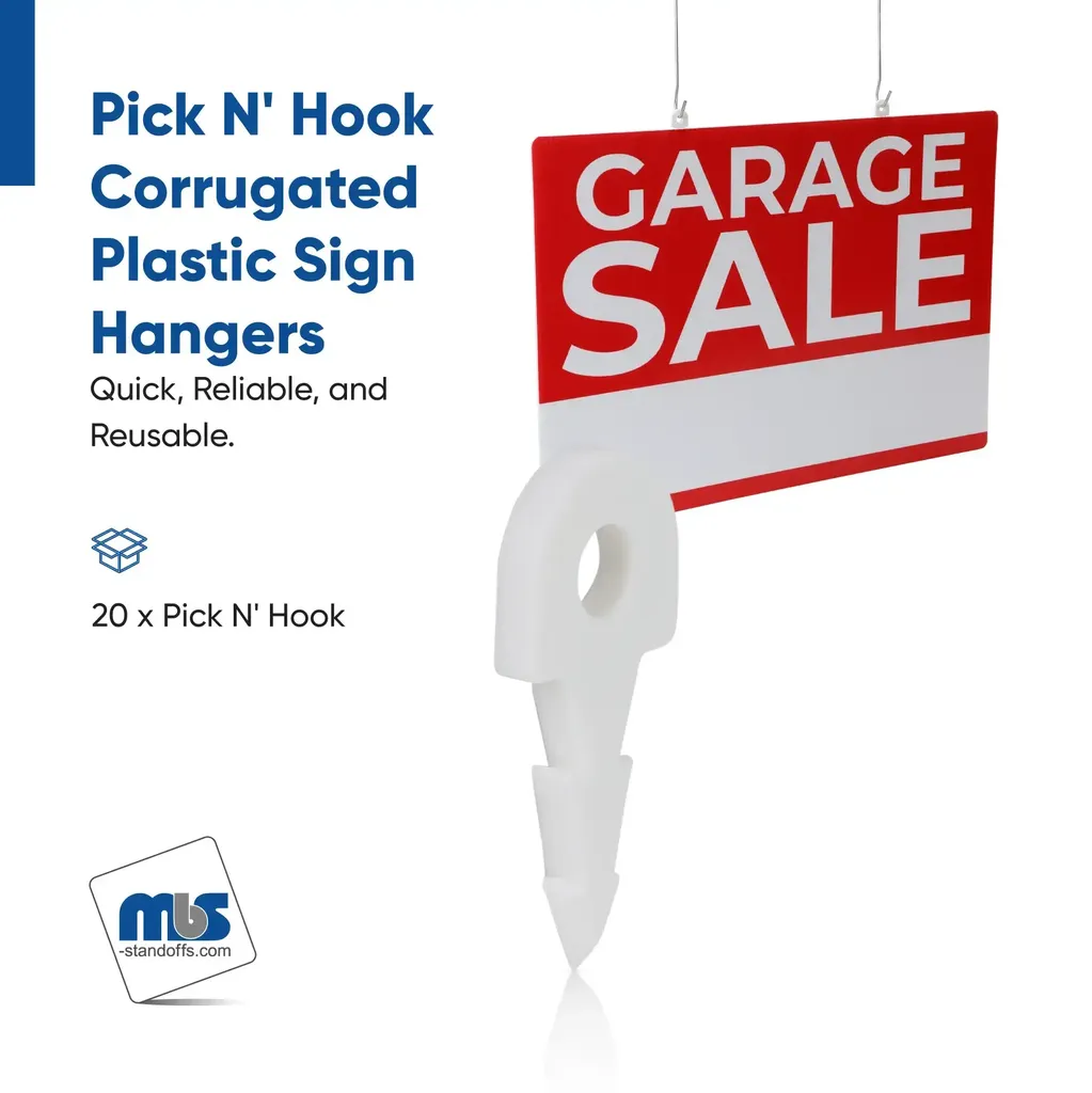 Pick N' Hook Corrugated Plastic Sign Hangers