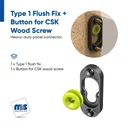 Type 1 Flush Fix + Button (Sold as Pair)