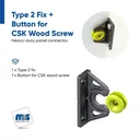 Type 2 Fix for 90° Panels + Button (Sold as Pair)