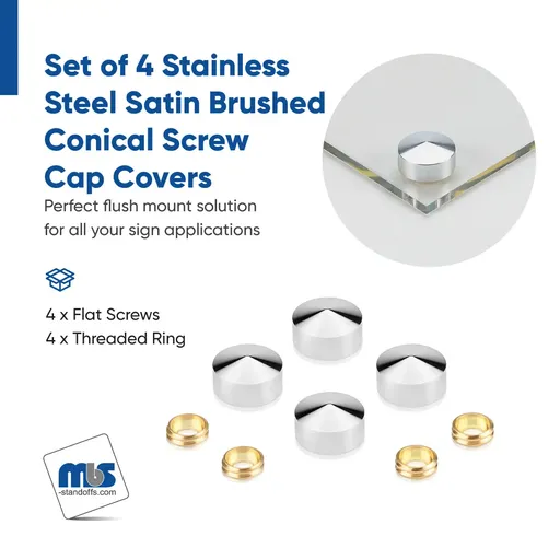 5/8" Diameter Conical Screw Covers - Set of 4