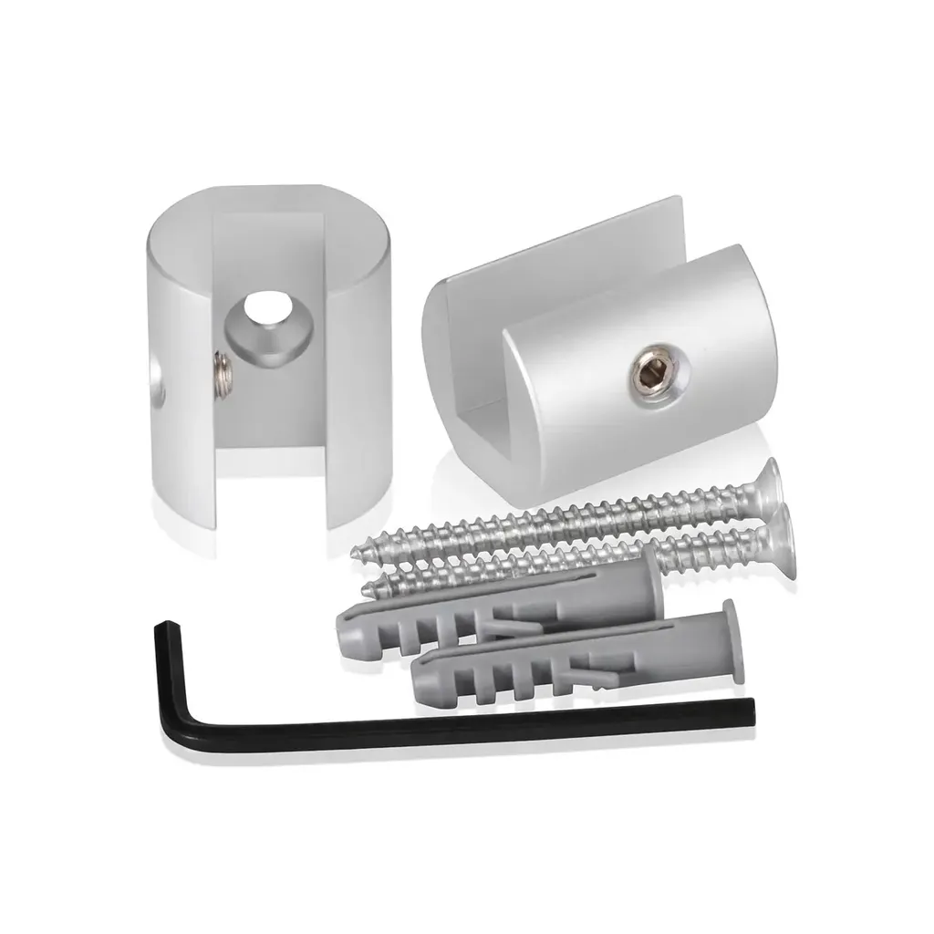 1" Diameter, Low Profile Projecting Gripper for Up to 3/8" Thick Material - Set of 2