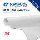 General Formulations 201 Matte White Calendered HTAPAE High-Tack Vinyl with Air-Egress