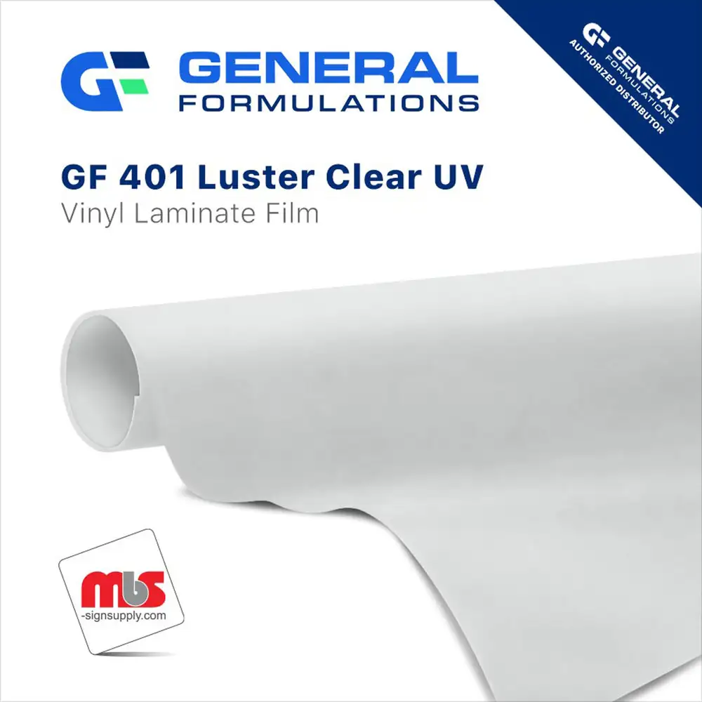 General Formulations 401 Luster Clear UV Overlaminate w/ Permanent Adhesive Vinyl
