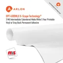 Arlon DPF 4500MLX X-Scape Technology Intermediate Calendered Matte White 5 Year Printable Vinyl w/ Gray Back Permanent Adhesive