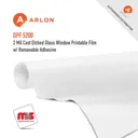 Arlon DPF 5200 Cast Silver Etched Glass Window Printable Film w/ Removable Adhesive