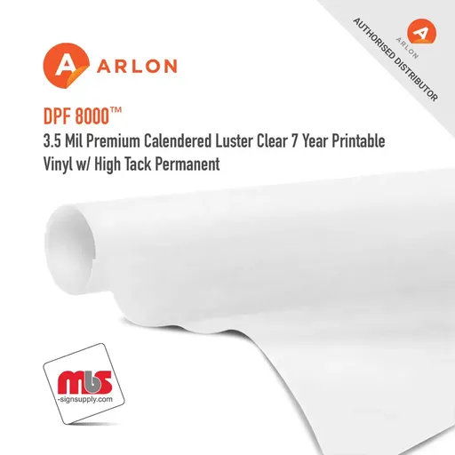 [AR8000C-5450] Arlon DPF 8000 Premium Calendered Luster Clear 7 Year Printable Vinyl w/ High Tack Permanent
