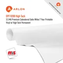Arlon DPF 8200 Premium Calendered Satin White 7 Year Printable Vinyl w/ High Tack Permanent
