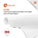 Arlon DPF 9000 Premium Calendered Satin White 7 Year Printable Vinyl w/ Permanent Adhesive