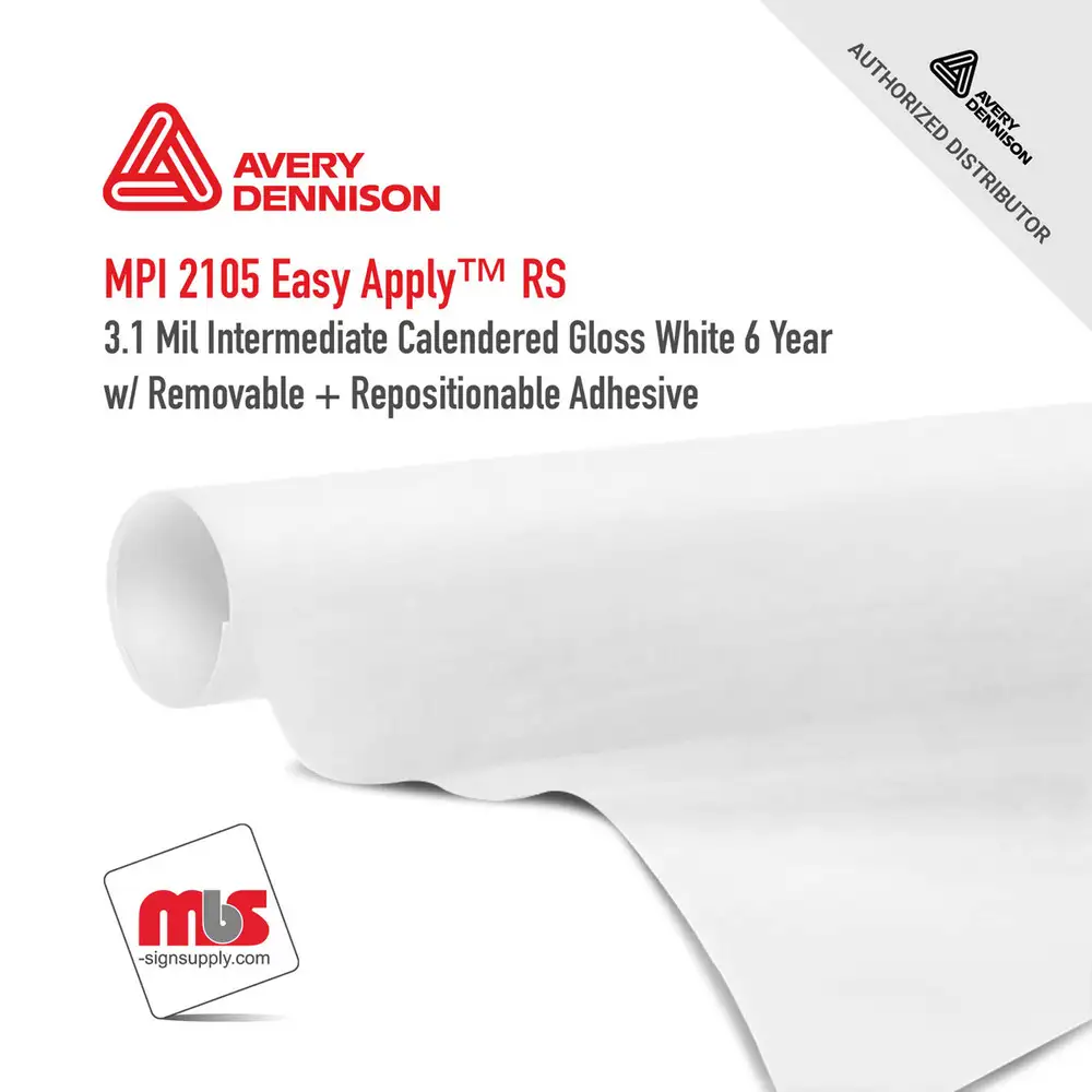 Avery MPI2105 LTR EZRS Gloss White 6 Year Long Term Unpunched 3.1 Mil Calendered Intermediate Media (Color Code 101)