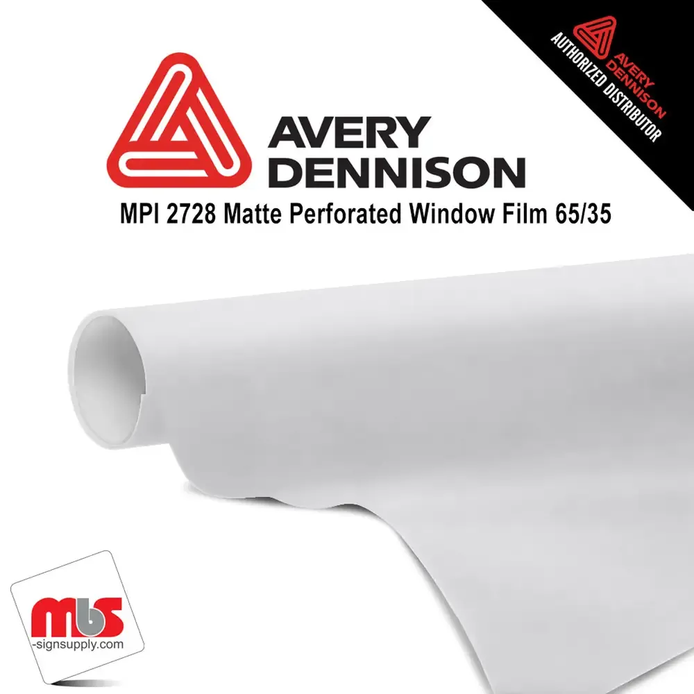 54" x 25 yards Avery MPI2728 Matte White 3 Years Long Term Unpunched 7 Mil Window Media (Color Code 103)