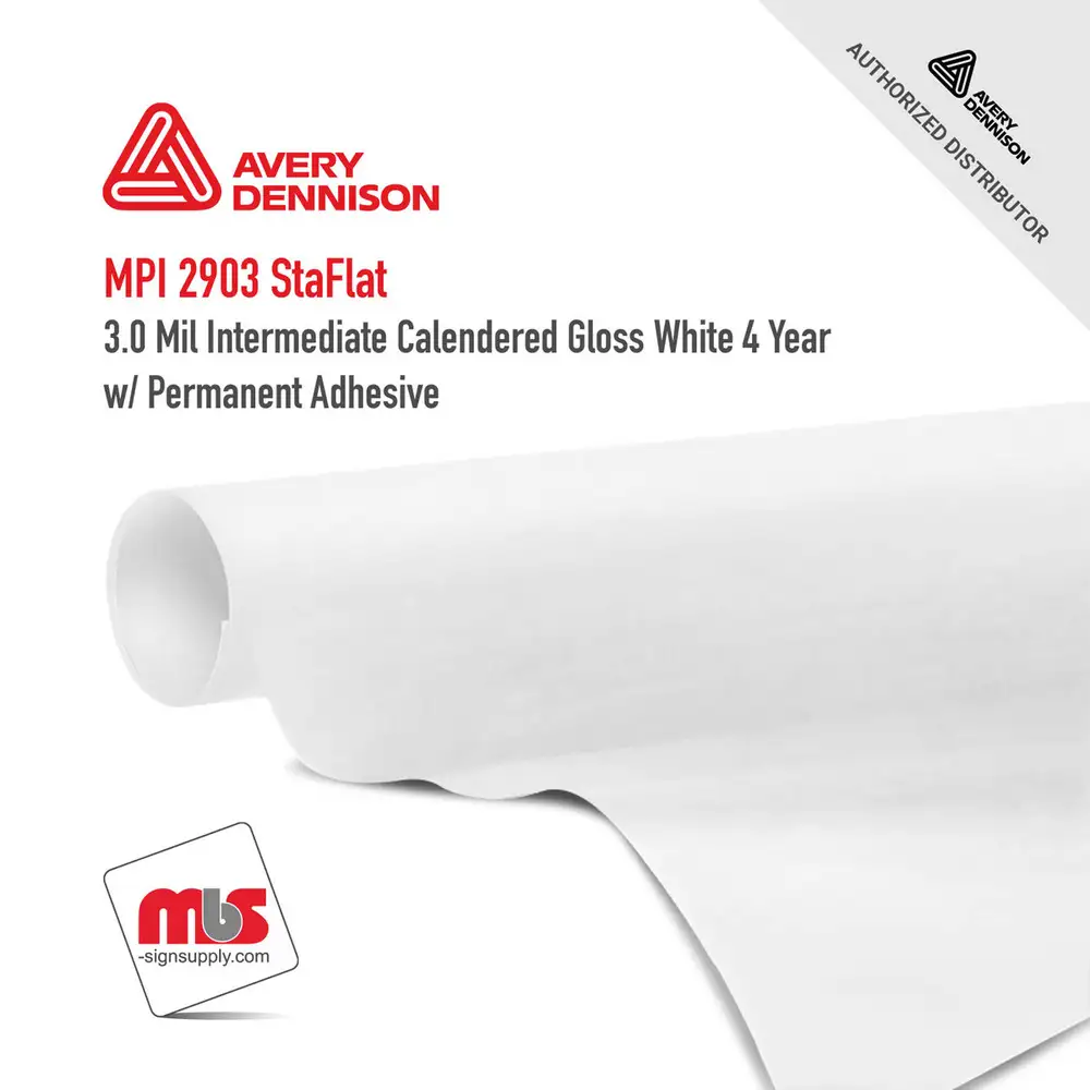 Avery MPI2903 Gloss White Long Term Unpunched 3 Mil Calendered (Color Code 101)