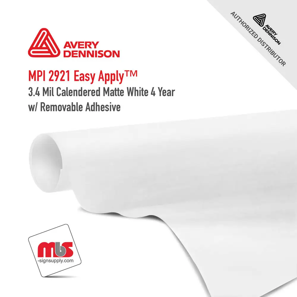 Avery MPI2921EZ Matte White 4 Years Long Term Unpunched 3.4 Mil Calendered (Color Code 102)