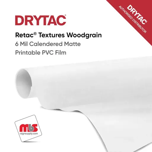 Drytac Retac Textures Woodgrain Calendered Matte Printable PVC Film w/ Clear Removable Adhesive