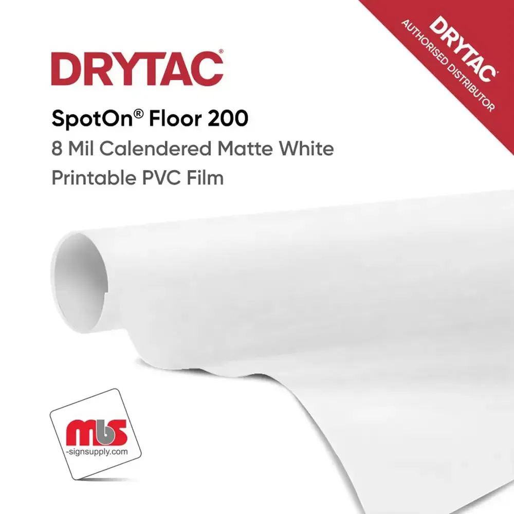 Drytac SpotOn Floor Calendered Matte White Printable PVC Film w/ Clear Removable Adhesive
