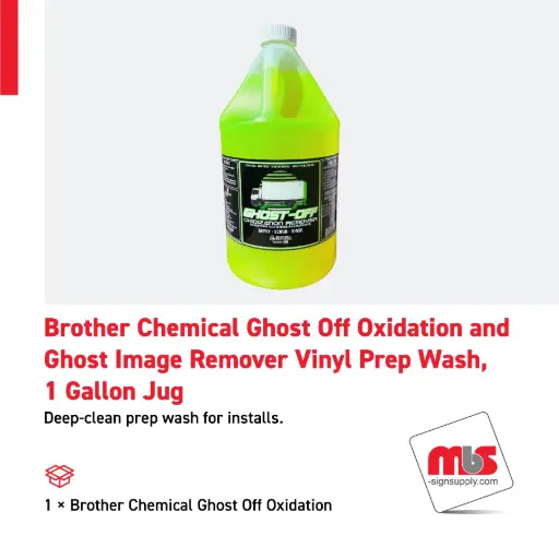 [GHOSTOFF-1G] Brothers Chemical Ghost Off Oxidation and Ghost Image Remover Vinyl Prep Wash, 1 Gallon Jug