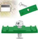 Green LinKlip Chain Link Fence Sign Mounts with 5/16-18 Flange Bolt - 3/8" Hole Required