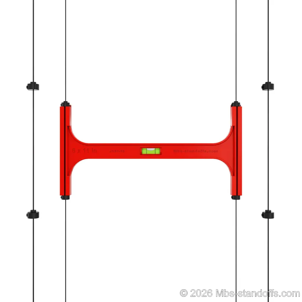 Triple-Bottle Shelf Front Installation Jig for 1/16" Cable | 6" Spacing | Float Wine Display | 11.75"x6"