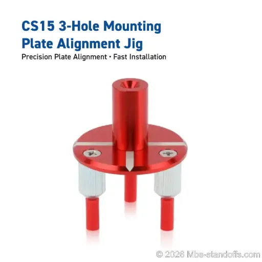 [CS15-IJ] CS15 3-Hole Mounting Plate Alignment Jig | Red Anodized Aluminum | Float Wine Display System