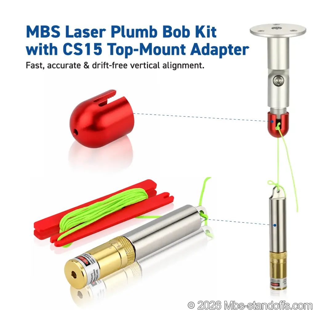 MBS Laser Plumb Bob Kit with CS15 Top-Mount Adapter | Class IIIa Red Laser for Vertical Alignment