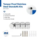 Outdoor Grade 304 Stainless Steel All in One Standoffs (Restored 594)