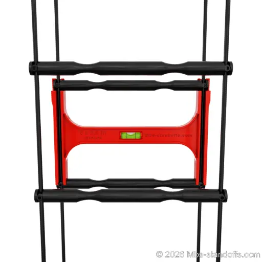 [JR6PF-02] Double-Bottle Peg Front Installation Jig for 1/4" Rod | 9.5"x6.5" Spacing | Float Wine Display
