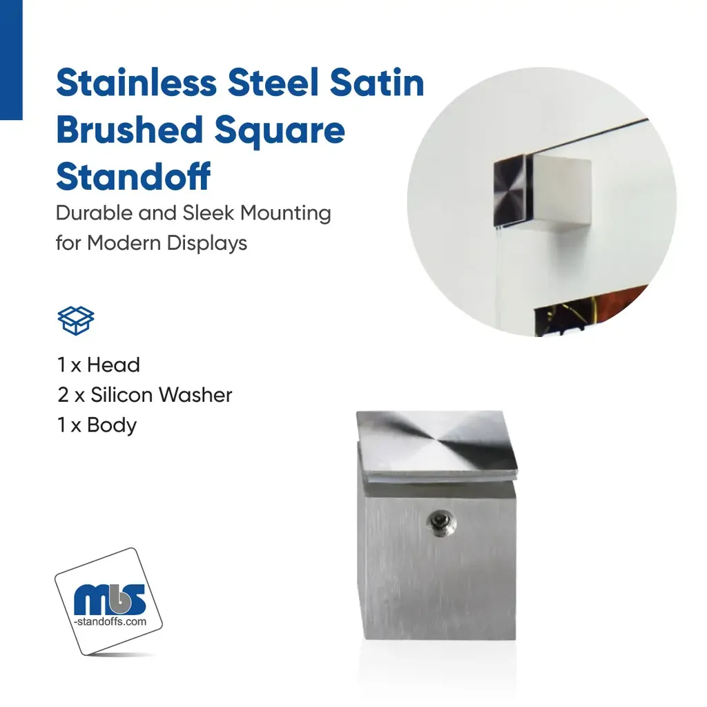 Outdoor Grade 304 Stainless Steel Tamper Proof Square Standoffs (Restored 1)