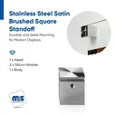 Outdoor Grade 304 Stainless Steel Tamper Proof Square Standoffs (Restored 1)