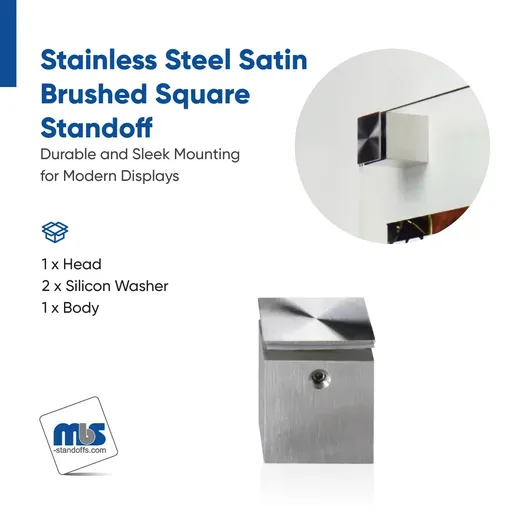 [CPFI30.30S] Outdoor Grade 304 Stainless Steel Tamper Proof Square Standoffs (Restored 1)