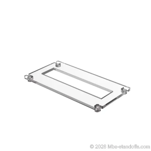 [CF01CA] The Sauvignon Collection 1-Bottle Flat Acrylic Cradle - Clear Anodized Forks for 1/16" Cable | Floating Wine Cable Display System