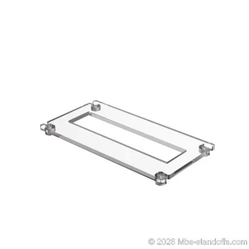 [CF01RA] The Sauvignon Collection 1-Bottle Flat Acrylic Cradle - Clear Anodized Forks for 1/4" Rod | Floating Wine Cable Display System