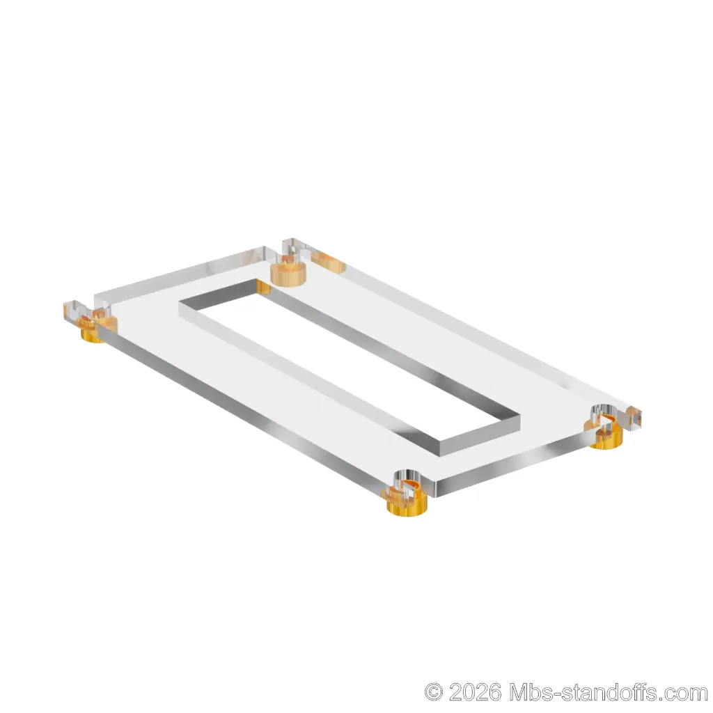 The Sauvignon Collection 1-Bottle Flat Acrylic Cradle - Gold Anodized Forks for 3/8" Rod | Floating Wine Cable Display System