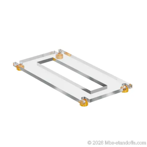 [CF01R10G] The Sauvignon Collection 1-Bottle Flat Acrylic Cradle - Gold Anodized Forks for 3/8" Rod | Floating Wine Cable Display System