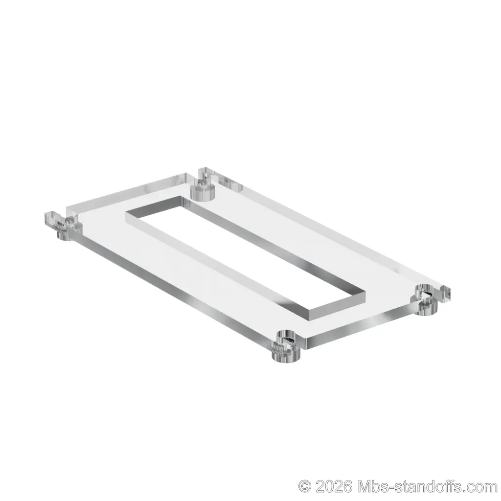 The Sauvignon Collection 1-Bottle Flat Acrylic Cradle - Chrome Mirror Electroplated Forks for 3/8" Rod | Floating Wine Cable Display System