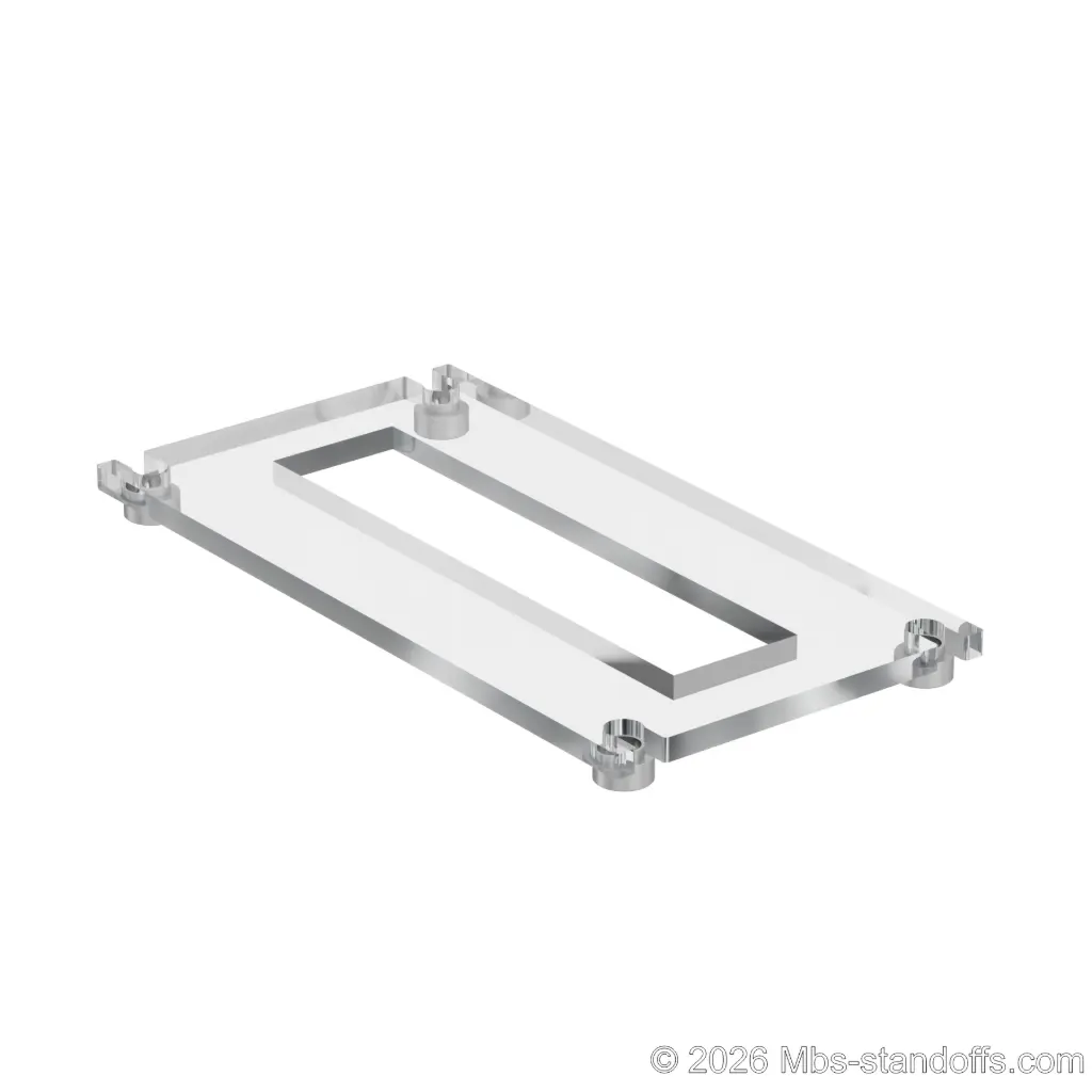 The Sauvignon Collection 1-Bottle Flat Acrylic Cradle - Satin Brushed Forks for 3/8" Rod | Floating Wine Cable Display System