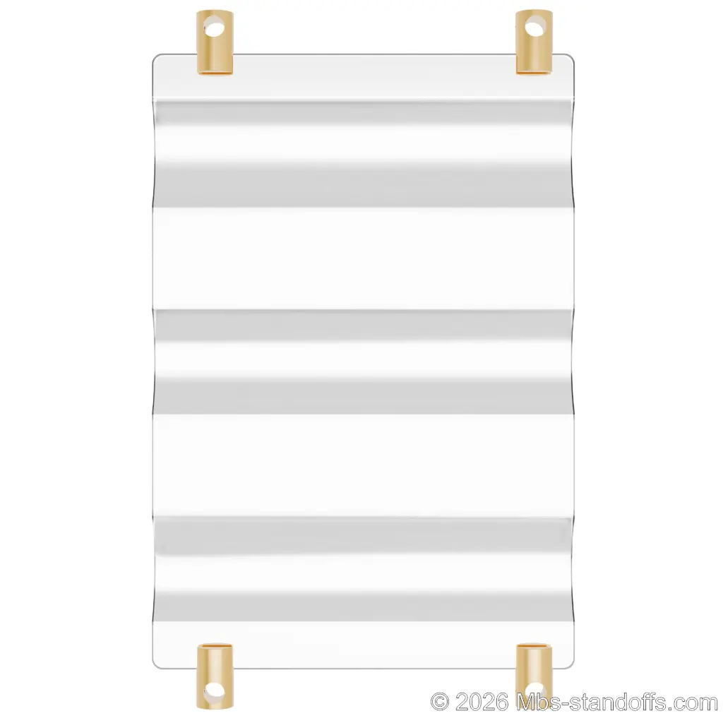 The Chateauneuf Collection 3-Bottles Wave Acrylic Cradle - Champagne Anodized Forks for 3/8" Rod | Floating Wine Rod Display System