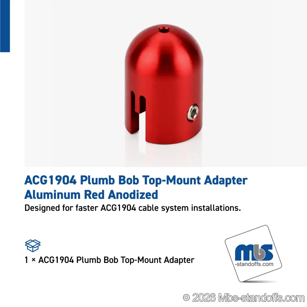 ACG1904 Plumb Bob Top-Mount Adapter - Aluminum Red Anodized