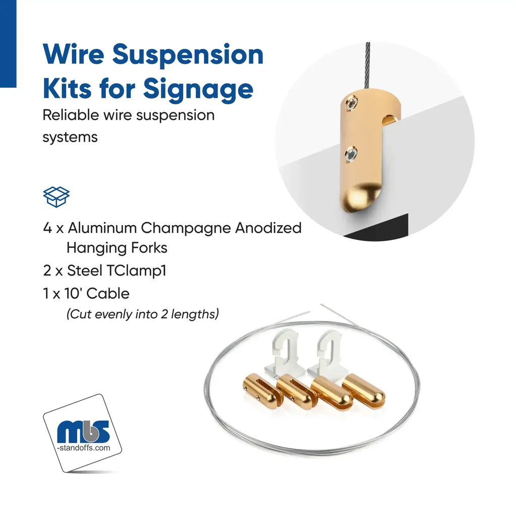 Wire Suspension Kit for Signage (T-Bar Clamp) (Restored 1)