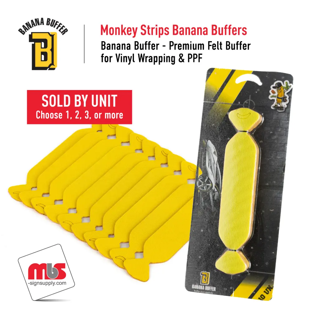 6'' x 1'' Monkey Strips Large Banana Buffers Premium Felt Buffers - Pack of 5