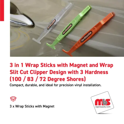 [SQ-0201] 3 in 1 Wrap Sticks with Magnet and Wrap Slit Cut Clipper Design with 3 Hardness (100 / 83 / 72 Degree Shores)