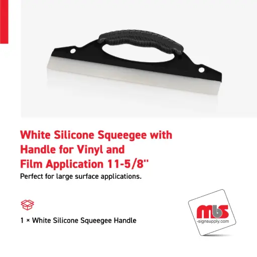 [SQ-0505] 11-5/8'' White Silicone Squeegee with Handle for Vinyl and Film Application