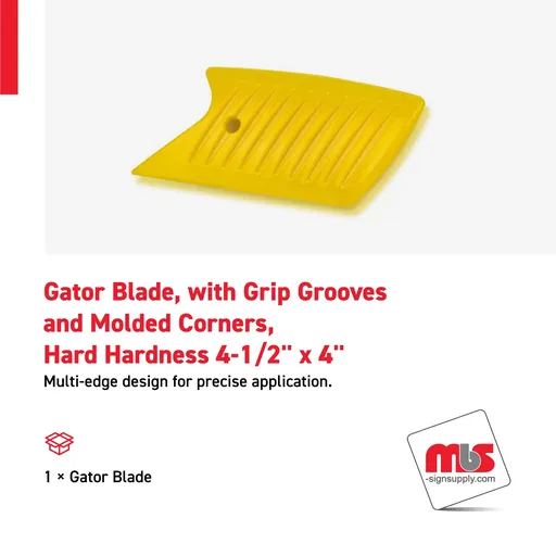 [SQ-0701] 4-1/2'' x 4'' Gator Blade, with Grip Grooves and Molded Corners, Hard Hardness
