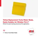 2'' Yellow Replacement Turbo Water Blade, Easily Cutable, for Window Tint