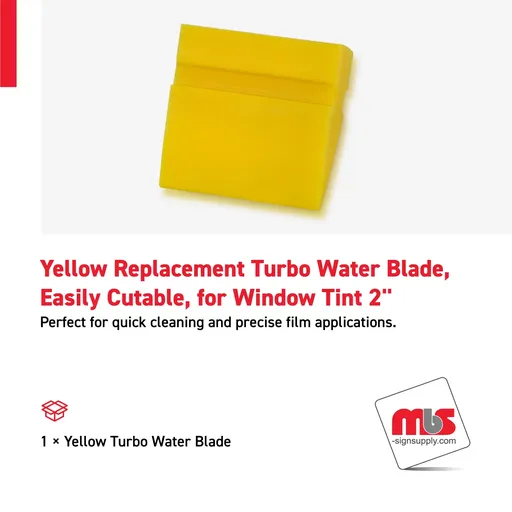 [SQ-0604] 2'' Yellow Replacement Turbo Water Blade, Easily Cutable, for Window Tint