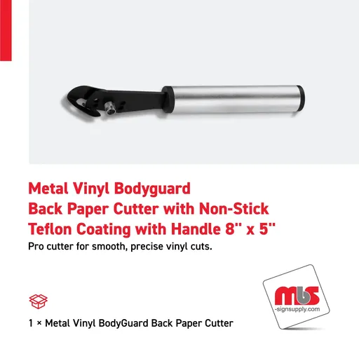[CT-0207] 8'' Metal Vinyl Bodyguard Back Paper Cutter with Non-Stick Teflon Coating with 5'' Handle
