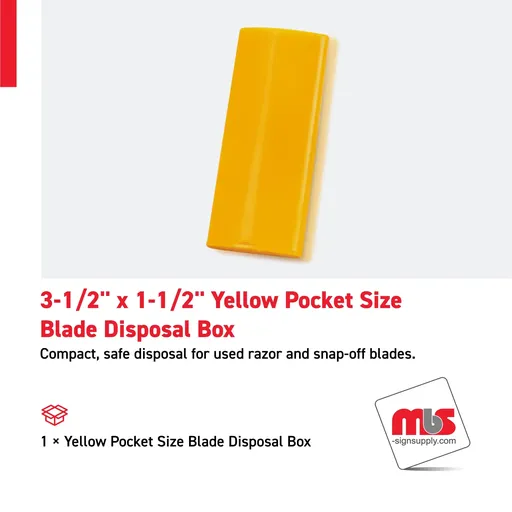 [CT-0603] 3-1/2" x 1-1/2" Yellow Pocket Size Blade Disposal Box