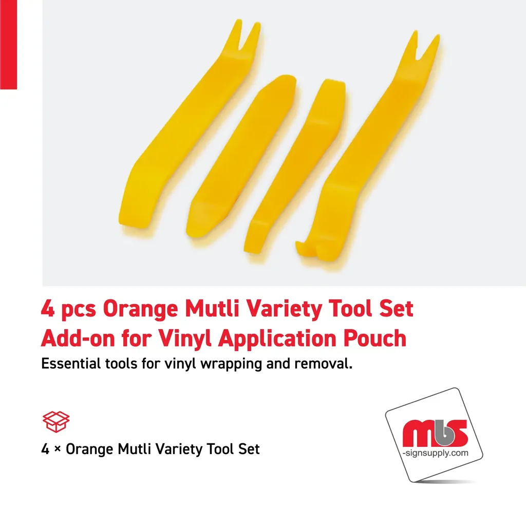 4 pcs Orange Multi Variety Tool Set Add-on for Vinyl Application Pouch
