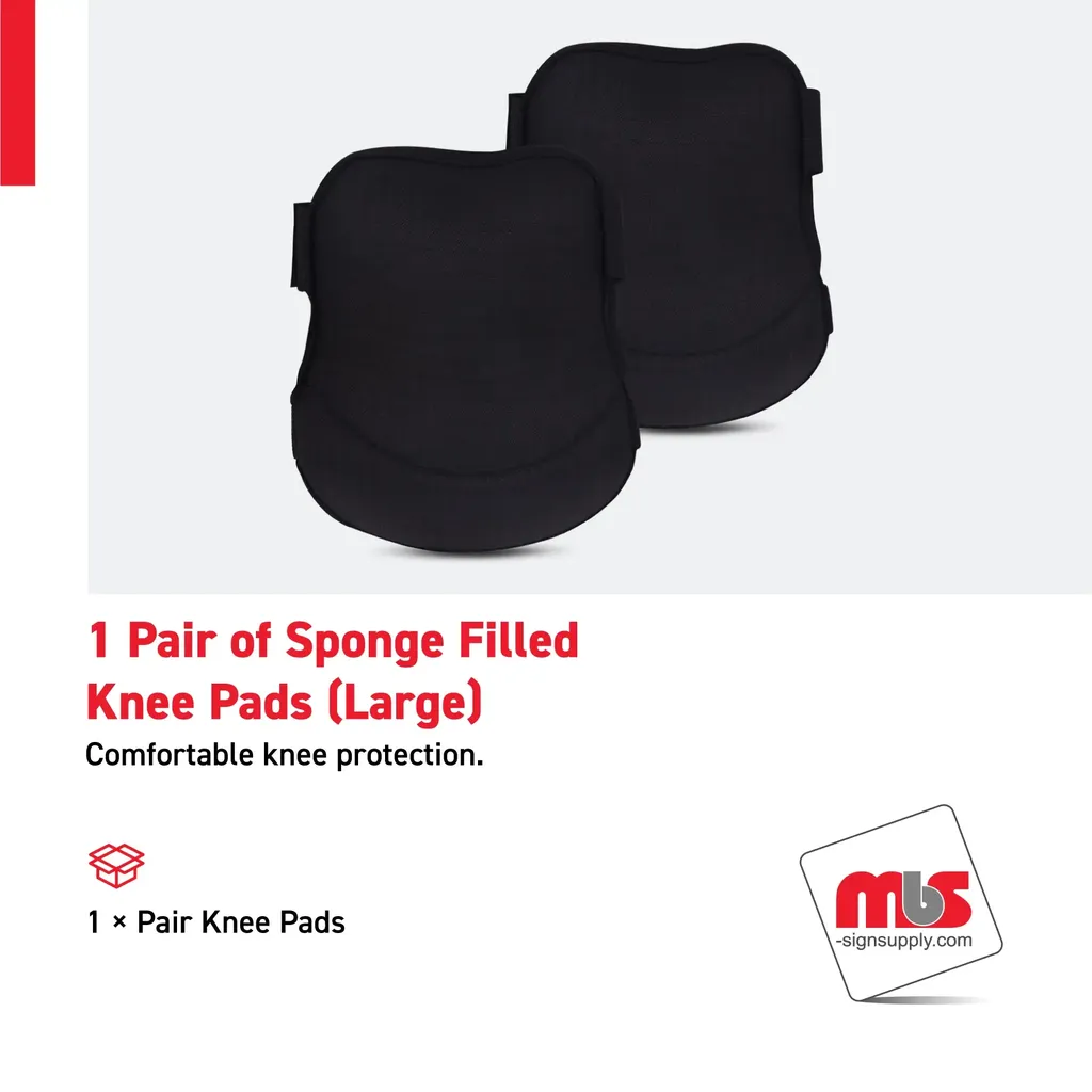 1 Pair of Sponge Filled Knee Pads (Large)