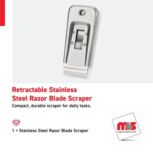 [SP-0104] Retractable Stainless Steel Razor Blade Scraper
